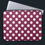 Funda Para Portátil Pos de polka blanco sobre burdeos<br><div class="desc">Pos de polka blanco sobre burdeos</div>