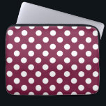 Funda Para Portátil Pos de polka blanco sobre burdeos<br><div class="desc">Pos de polka blanco sobre burdeos</div>