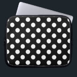 Funda Para Portátil Pos de polka blanco sobre negro<br><div class="desc">Pos de polka blanco sobre negro</div>