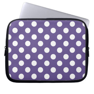 Funda Para Portátil Pos de polka blanco sobre ultravioleta