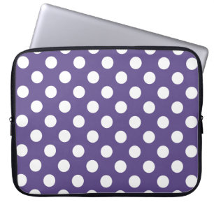 Funda Para Portátil Pos de polka blanco sobre ultravioleta