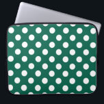 Funda Para Portátil Pos de polka blanco sobre verde sabio<br><div class="desc">Pos de polka blanco sobre verde sabio</div>