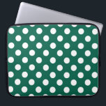 Funda Para Portátil Pos de polka blanco sobre verde sabio<br><div class="desc">Pos de polka blanco sobre verde sabio</div>