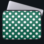 Funda Para Portátil Pos de polka blanco sobre verde sabio<br><div class="desc">Pos de polka blanco sobre verde sabio</div>