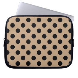 Funda Para Portátil Pos de polka negro en beige
