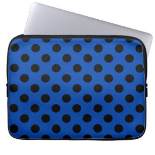 Funda Para Portátil Pos de polka negro sobre azul real