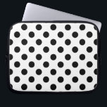 Funda Para Portátil Pos de polka negro sobre blanco<br><div class="desc">Pos de polka negro sobre blanco</div>