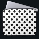 Funda Para Portátil Pos de polka negro sobre blanco<br><div class="desc">Pos de polka negro sobre blanco</div>