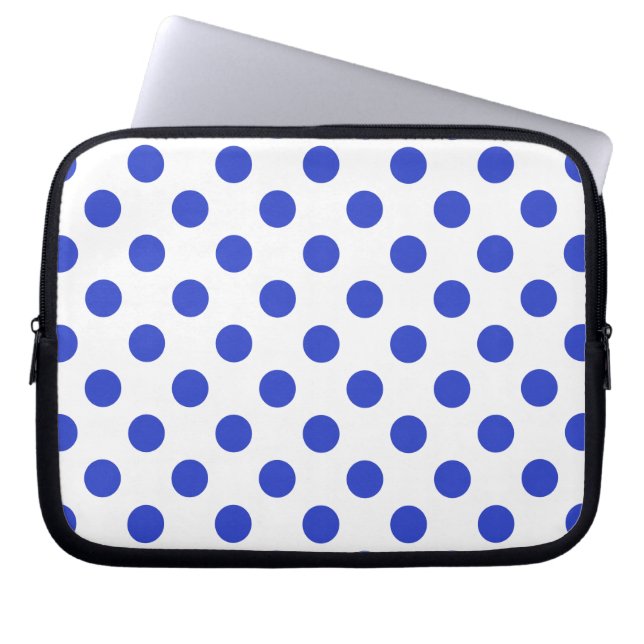 Funda Para Portátil Pos reales de polka azul (Frente)