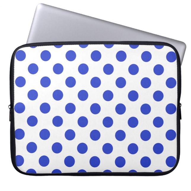 Funda Para Portátil Pos reales de polka azul (Frente)