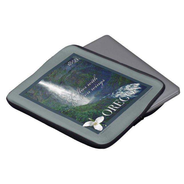 Funda Para Portátil Poster de Cascada de Oregon (Superior anverso)