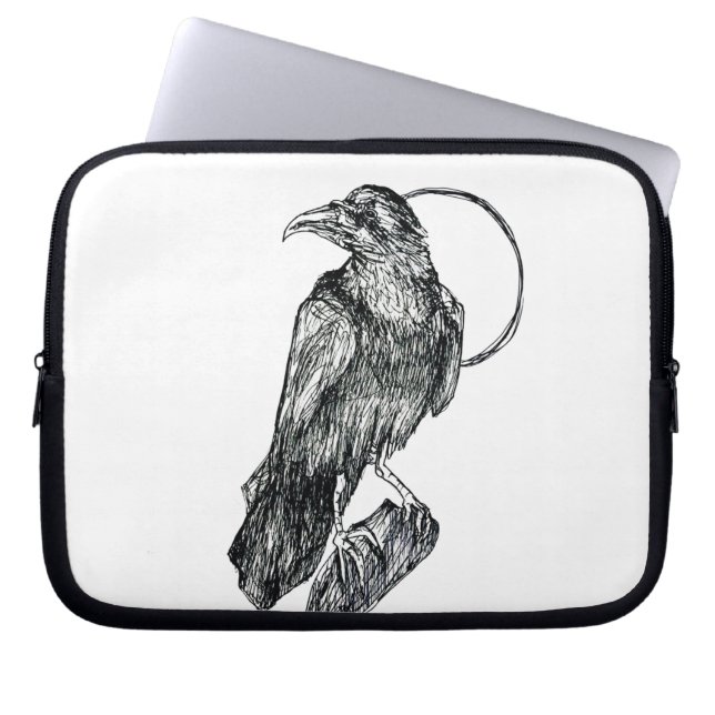 Funda Para Portátil Póster de Cuervo Amistoso (Frente)