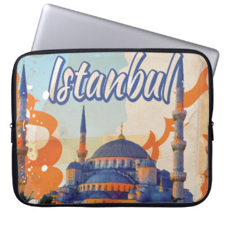 Funda Para Portátil Poster de viajes vintage de la Mezquita de Estambu