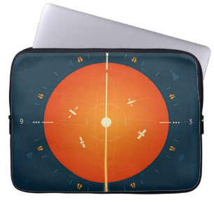 Funda Para Portátil Poster del reloj atómico del espacio profundo, ver