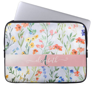 Funda Para Portátil Prado Colorido de Flores Silvestres de Primavera c