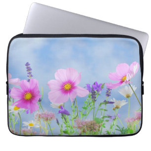 Funda Para Portátil Prado de flores silvestres rosas bonitas