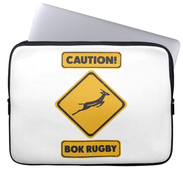 Funda Para Portátil Precaución - SpringBoks Cruzando (Frente)