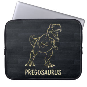 Funda Para Portátil Pregosaurus Funny Pregnancy Invitación Dino Mom