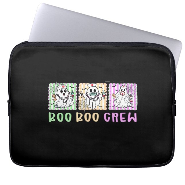 Funda Para Portátil Preppy Boo Crew Enfermeras Halloween Disfraces Hom (Frente)