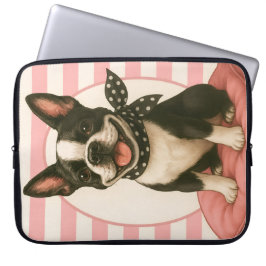 Funda Para Portátil Preppy Boston Terrier