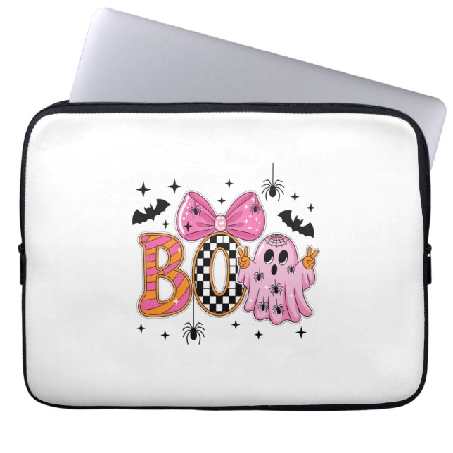 Funda Para Portátil Preppy Spooky Halloween Boo (Frente)