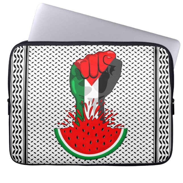 Funda Para Portátil Prima de resistencia palestina sobre la sandía (Frente)
