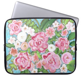 Funda Para Portátil Primavera floral rosa florece en el soporte de por