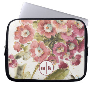 Funda Para Portátil Primavera rosada del monograma el
