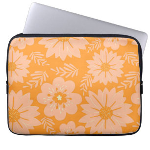 Funda Para Portátil Primavera y regalo de verano retro Naranja floral 