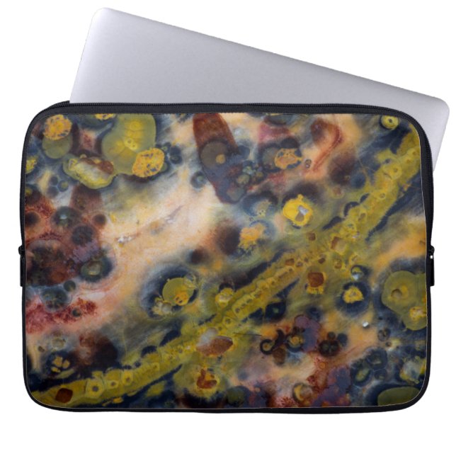 Funda Para Portátil Primer plano abstracto de Jasper Oceánico (Frente)