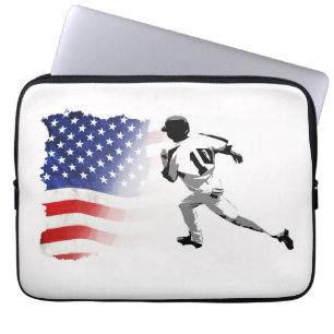 Funda Para Portátil Primera carrera de base: jugador de béisbol y band