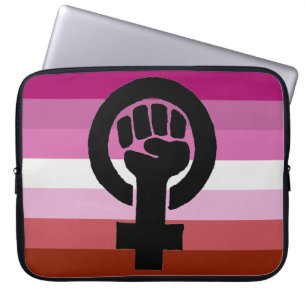 Funda Para Portátil Primera feminista de la bandera del orgullo lésbic
