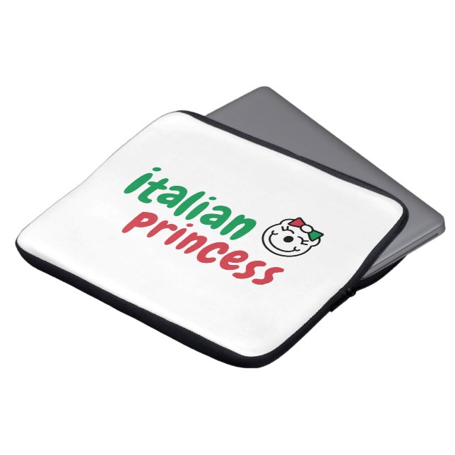 Funda Para Portátil Princesa Italiana - Oso Cuto De Mano (Superior anverso)