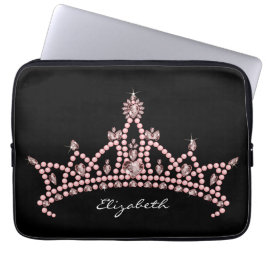 Funda Para Portátil Princesa Tiara Crown Laptop Sleeve (negro)