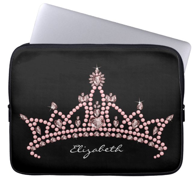 Funda Para Portátil Princesa Tiara Crown Laptop Sleeve (negro) (Frente)