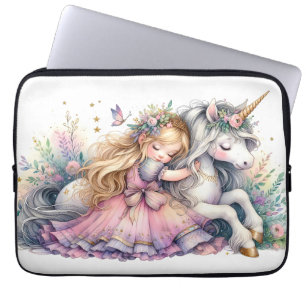 Funda Para Portátil Princesa Unicornio Pastel Cuento de Hadas Fantasía
