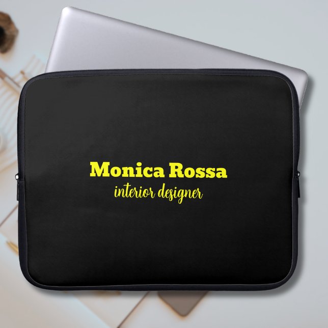 Funda Para Portátil Profesional Simple Moderno Neon Amarillo Negro (Subido por el creador)