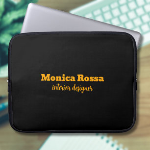 Funda Para Portátil Profesional Simple Moderno Neon Naranja Negro