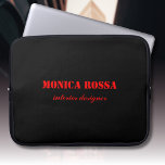 Funda Para Portátil Profesional Simple Moderno Neon Red Black<br><div class="desc">Fondo de color negro limpio minimalista y manga moderna de fuente Neon Red. Personalice el producto para su personalizado. Haga clic en el botón "Personalizar It" para cambiar el color de fondo, los estilos de fuente y el color de fuente. Diseño clásico | Producto elegante | Colores de moda |...</div>