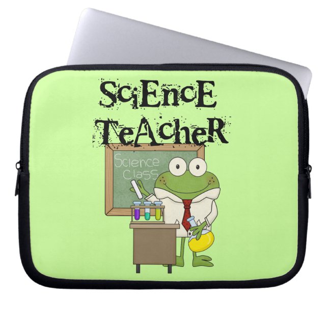 Funda Para Portátil Profesor de ciencias de la rana (Frente)