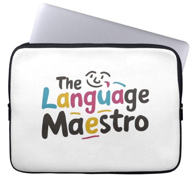 Funda Para Portátil Profesor de idiomas presenta ideas (Frente)