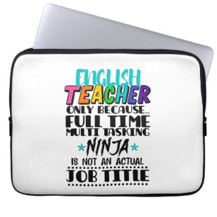 Funda Para Portátil Profesor de inglés sólo porque multitarea a tiempo