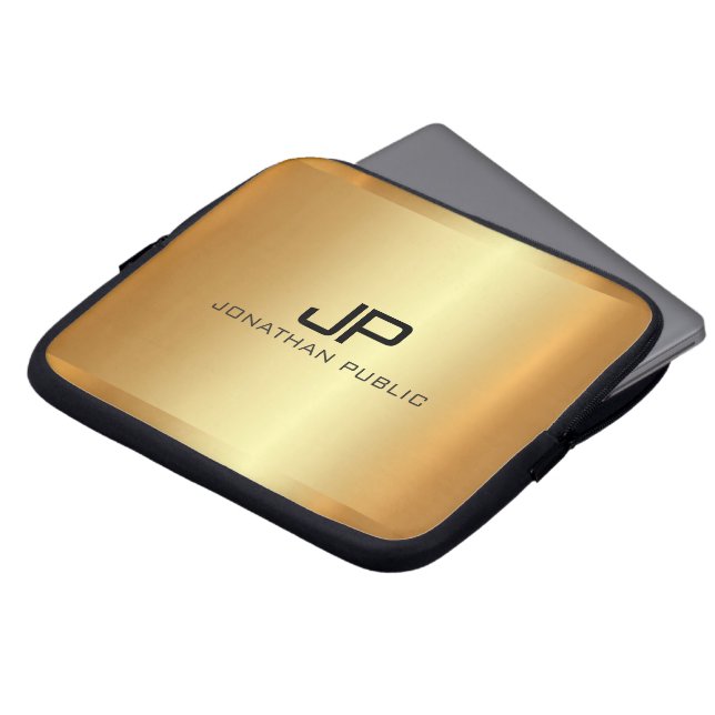 Funda Para Portátil Professional Elegant Modern Luxe Gold Template (Superior anverso)