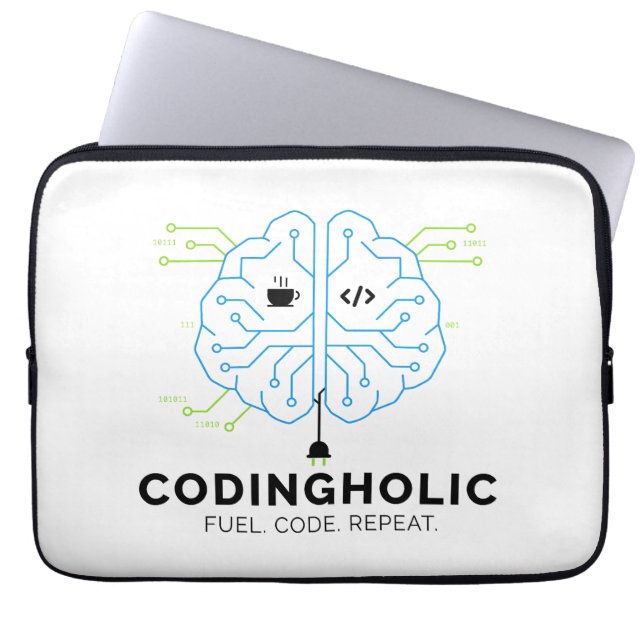 Funda Para Portátil Programador cerebro tecnológico Codingholic | Desa (Frente)