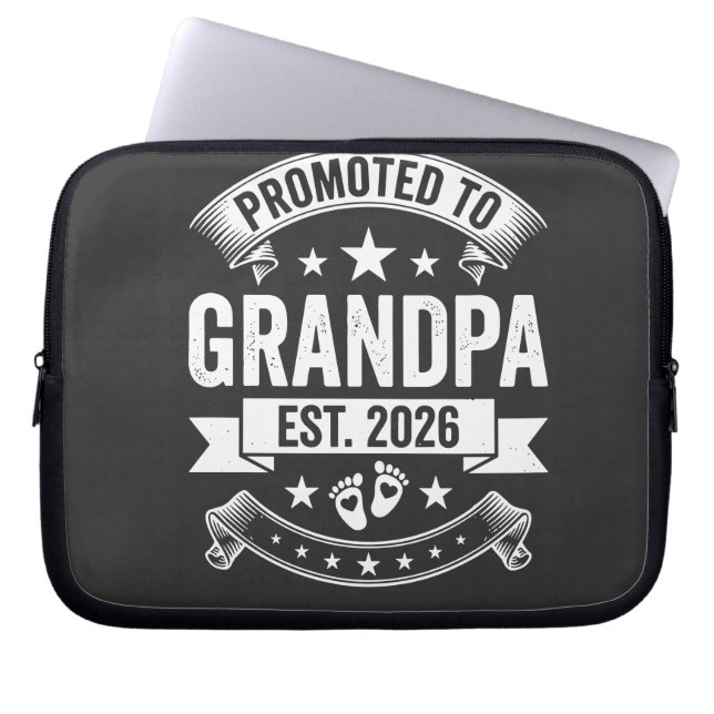 Funda Para Portátil Promoted to Grandpa Est 2026 New Grandpa Announcem (Frente)