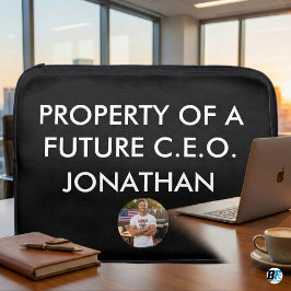 Funda Para Portátil Property of Future CEO Custom Name Minimalist Blac