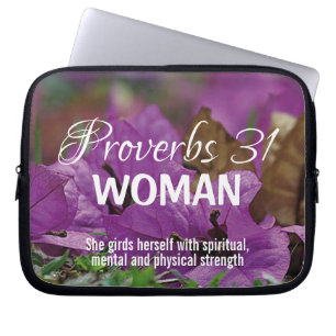 Funda Para Portátil Proverbios inspiradores 31 FUERZA DE LA MUJER