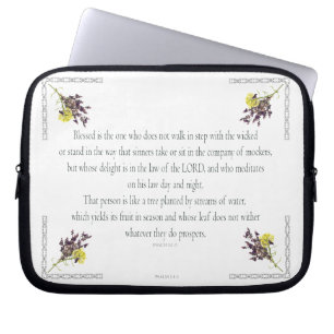 Funda Para Portátil PSALM 1:1-3 Botanic Design,