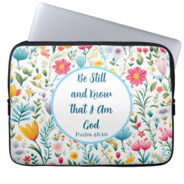 Funda Para Portátil Psalm 46:10 Floral Electronic Bag