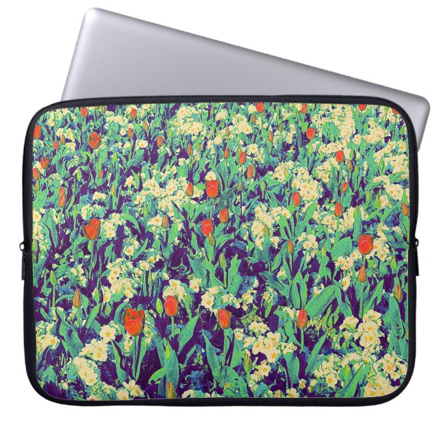 Funda Para Portátil Psicodelic Flower Bed 03 (Frente)